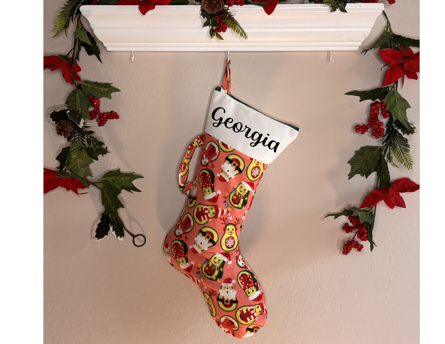 Avocado Christmas Zippered Stocking | Zippered Stockings